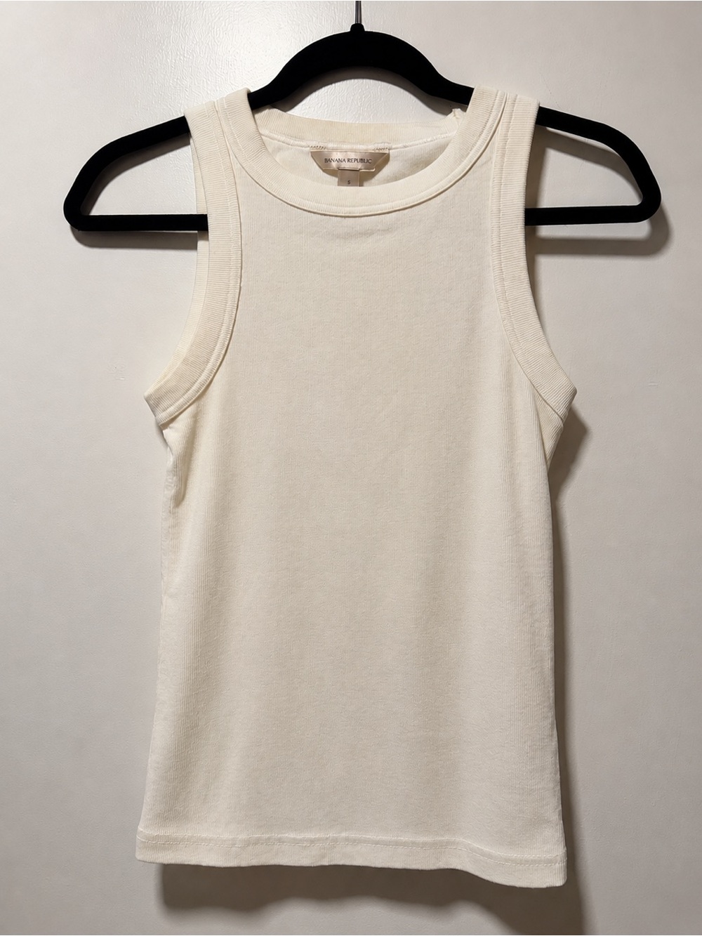 Banana Republic Ribbed Racer Tank Top White